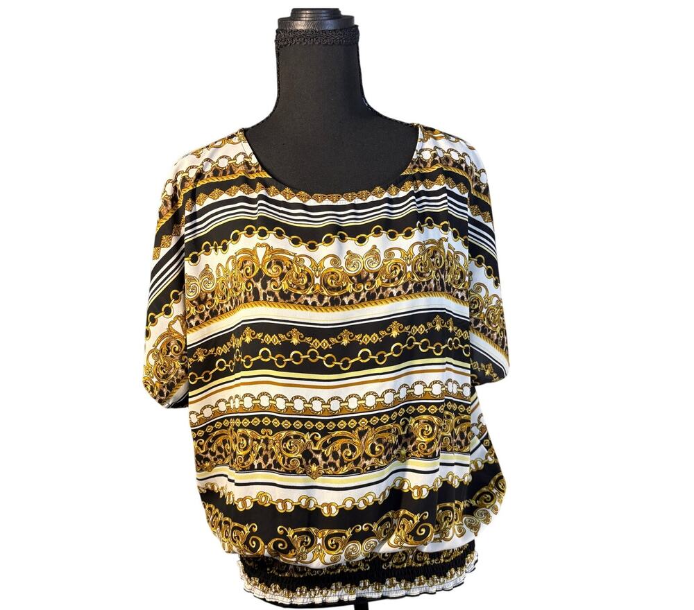 M by Marled Women's Baroque Print Blouse, Regular L